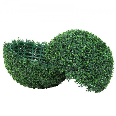 VEVOR Topiario Artificial de Boj 508 mm, Bola de Boj Artificial, 2 Plantas Falsas de PE, 10 Hojas Reemplazables, 2 Luces LED para Decoración de Interiores, Jardín, Terraza, Balcón, Entrada