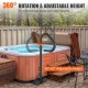 Koop Spa-zijleuning 54,2x37x160 cm 360° draaibare jacuzzi-leuning Verstelbare hoogte 122,92-160 cm Belasting 272 kg Antiroest aluminium verschuifbare montagebasis voor badkuip