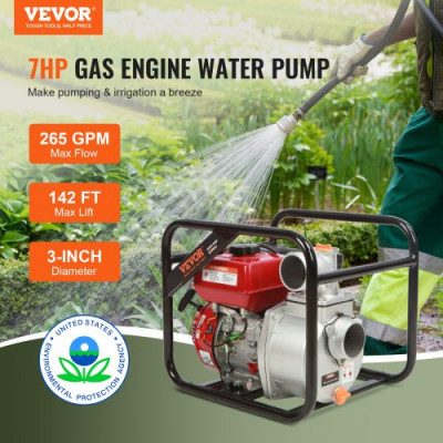 VEVOR Bomba de agua con motor de gasolina 3