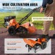 Buy 212CC 4-Stroke Gasoline Engine Thermal Tiller with 4 Adjustable Steel Rear Tines Wheels Soil Cultivator Easy Installation for Vegetable Gardens Farmland