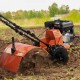 Comprar Leme térmico com motor a gasolina de 4 tempos de 212 CC com 4 rodas de dentes traseiros de aço ajustáveis Cultivador de solo Fácil instalação para hortas Campos agrícolas