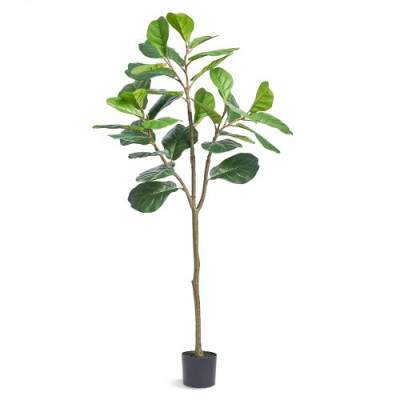 VEVOR Árbol Artificial Higo de Hoja de Violín 780x1556 mm Planta Artificial para Decoración Maceta de Árbol Verde Falso 150x125 mm para Hogar, Oficina, Hotel, Centro Comercial, Interior y Exterior