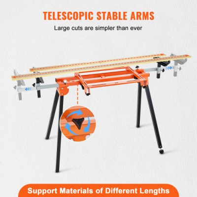 Soporte para Sierra Ingletadora Ancho 94-199 cm con Soportes de Montaje