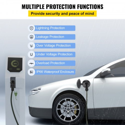 Cargador Portátil de Vehículos Eléctricos de 16 A Tipo 2, Cargador Home EV 3,6 kW Cargador de Coche EV Compatible con la Mayoría de los Coches Eléctricos, que Cumplen con la Norma IEC 62196-2