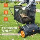 Buy 99L Manual Lawn Sweeper with Bag Sweeping Width 53.5cm Rotating Brush Adjustable Height with 25cm Wheels for Lawn Leaves Garden Dry Debris 112x67x90cm