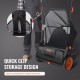 Buy 99L Manual Lawn Sweeper with Bag Sweeping Width 53.5cm Rotating Brush Adjustable Height with 25cm Wheels for Lawn Leaves Garden Dry Debris 112x67x90cm