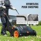 Buy 99L Manual Lawn Sweeper with Bag Sweeping Width 53.5cm Rotating Brush Adjustable Height with 25cm Wheels for Lawn Leaves Garden Dry Debris 112x67x90cm