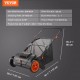 Buy 99L Manual Lawn Sweeper with Bag Sweeping Width 53.5cm Rotating Brush Adjustable Height with 25cm Wheels for Lawn Leaves Garden Dry Debris 112x67x90cm