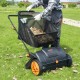 Buy 99L Manual Lawn Sweeper with Bag Sweeping Width 53.5cm Rotating Brush Adjustable Height with 25cm Wheels for Lawn Leaves Garden Dry Debris 112x67x90cm