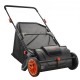 Buy 99L Manual Lawn Sweeper with Bag Sweeping Width 53.5cm Rotating Brush Adjustable Height with 25cm Wheels for Lawn Leaves Garden Dry Debris 112x67x90cm