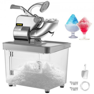 Máquina de Raspado Hielo 180KG/Hora, Picadora de Hielo Eléctrica, con Juego Adicional de Cuchillas, Trituradora y Picadora de Hielo Eléctrico, Cabezal de Corte Doble y Motor de Cobre 300W