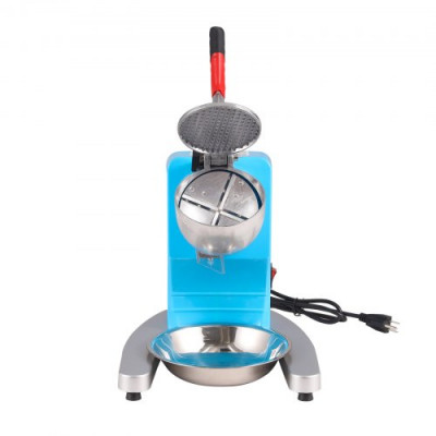 VEVOR Máquina para Picar Hielo Eléctrica 100 kg/h Picadora de Hielo Comercial 300 W Cabezal de Acero Inoxidable de 4 Cuchillas Trituradora de Hielo Eléctrica para Bebidas Frías Bar Restaurante, Azul