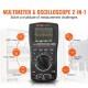 Koop in 1 draagbare digitale oscilloscoop-multimeter 2,5 ms/s bemonsteringssnelheid 1 MHz bandbreedte met 2,4 inch LCD-tas voor automatische reparatie elektronische circuittests