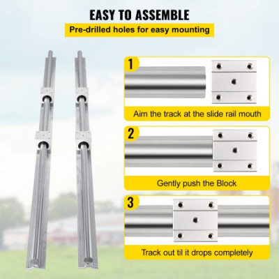 Guia Lineal Riel Lineal Sbr20 3 Husillos De Bolas Rm1605-350/650/1050mm Bk/bf 12 Kit Cnc