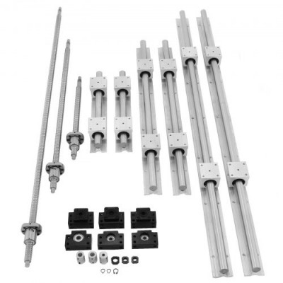 Guia Lineal Riel Lineal Sbr20 3 Husillos De Bolas Rm1605-350/650/1050mm Bk/bf 12 Kit Cnc