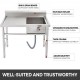 Buy Single Bowl Kitchen Sink Stainless Steel 98 x 60 x 111 CM Rectangular Kitchen Sink Single Bowl Kitchen Sink with Square Left Panel Above Counter Basin