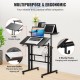 Buy Mobile Standing Desk Height Adjustable 670-1140mm 0-45° Tilt Desktop 20kg Loading with Gas Spring 360° Swivel Casters Lockable Computer Table for Home Office