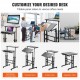 Buy Mobile Standing Desk Height Adjustable 670-1140mm 0-45° Tilt Desktop 20kg Loading with Gas Spring 360° Swivel Casters Lockable Computer Table for Home Office