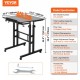 Koop 670-1140 mm verstelbaar hoog mobiel sta-bureau 0-45° kantelbaar bureau 20kg belasting met gasveer 360° zwenkwielen afsluitbare tafel voor computer thuiskantoor