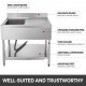 Buy 1 Compartment Stainless Steel Kitchen Sink, 100 x 60 x 83.5 cm Professional Bowl Sink, Easy Clean Quality Sink for Washrooms, Restaurants and Bars