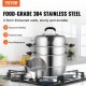 Buy 28cm Stainless Steel Steamer Pot with 8L Pot Food Steamer with Glass Lid 1 Basket 2 Steam Trays 3 Tiers with 1 Pair of Insulated Gloves for Steaming