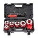 Buy Ratchet Pipe Threading Kit 1/4" NPT ~ 1-1/4" NPT Portable Manual Plumber Die Set 6 NPT Dies Storage Case for Plumbing Aluminum Iron Copper Pipes