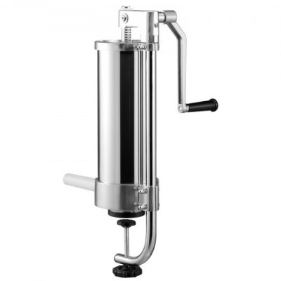 Embutidora Manual de Salchichas Capacidad de 3 L Embutidora Vertical de Mesa de Acero Inoxidable con 3 Tubos de Relleno para Churros Salchichas de 16mm/19mm/22mm para Restaurante Supermercado