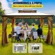 Buy Gazebo Outdoor Garden Pavilion, Solar Tent with Patio Mosquito Net, 3m x 3.6m Steel, Brown Outdoor Tent, Aluminum Frame Gazebo Tent, Outdoor Roof Gazebo