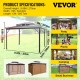 Buy Gazebo Outdoor Garden Pavilion, Solar Tent with Patio Mosquito Net, 3m x 3.6m Steel, Brown Outdoor Tent, Aluminum Frame Gazebo Tent, Outdoor Roof Gazebo