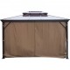 Buy Gazebo Outdoor Garden Pavilion, Solar Tent with Patio Mosquito Net, 3m x 3.6m Steel, Brown Outdoor Tent, Aluminum Frame Gazebo Tent, Outdoor Roof Gazebo