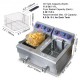 Comprar Freidora Industrial Freidora Eléctrica Comercial Freidora de Aceite Freidoras Profesional profunda Freidora Doble con tanques duales 3000W