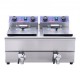 Comprar Fritadeira industrial comercial fritadeira elétrica a óleo fritadeira profissional fritadeira dupla com tanques duplos 3000w