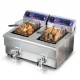 Comprar Fritadeira industrial comercial fritadeira elétrica a óleo fritadeira profissional fritadeira dupla com tanques duplos 3000w