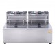 Comprar Fritadeira elétrica comercial fritadeira industrial 2 tanques 10 l 5000 w fritadeira de óleo fritadeira dupla com 2 cestas de fritadeira profissional