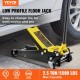 Buy Low Profile Steel Jack Max Load 2.5T Hydraulic Car Jack Lifting Range 88-495mm Double Hydraulic Pump Trolley Jack for Family Cars, Trucks, SUVs