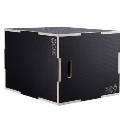 VEVOR Caja pliométrica 3 en 1 Caja de salto de madera para culturismo 76/60/50 cm