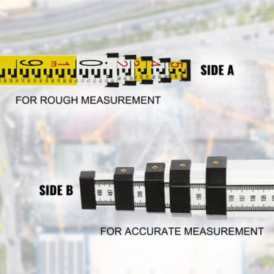 VEVOR 1,65 m Kit de Trípode y Bastón para Niveles Automáticos,Trípode de Aluminio, 5 m Trípode de Nivel Plegable para Herramienta Automática de Medida, Niveles Automáticas, Láseres de Construcción