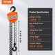 Buy 1T Manual Chain Hoist Chain Hoist with 360° Block Hook Lifting Height 2.8m Alloy Steel G80 Chain Guide with Double Ratchet Brake for Cargo Garages