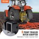 Comprar Receptor de Enganche 3 Puntos Enganche de Remolque de Tractor Categoría 1, Adaptador de Barra de Tiro Estándar 5,08cm, 635x610 mm con Pasadores para Trabajos de Construcción de Equipos Agrícolas