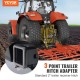 Comprar Receptor de Enganche 3 Puntos Enganche de Remolque de Tractor Categoría 1 Adaptador de Barra de Tiro Estándar 5,08 cm 540x533,3mm con Pasadores para Trabajos de Construcción de Equipos Agrícolas