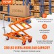 Comprar Mesa Elevadora Hidráulica Carro Capacidad de Carga 150 kg Elevador Manual de Doble Tijera Altura de Elevación 1270 mm 4 Ruedas Cojín Antideslizante para Manipulación Transporte, Naranja