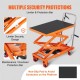 Comprar Mesa Elevadora Hidráulica Carro Capacidad de Carga 150 kg Elevador Manual de Doble Tijera Altura de Elevación 1270 mm 4 Ruedas Cojín Antideslizante para Manipulación Transporte, Naranja