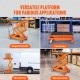 Comprar Mesa Elevadora Hidráulica Carro Capacidad de Carga 350 kg Elevador Manual de Doble Tijera Altura de Elevación 1530 mm 4 Ruedas Cojín Antideslizante para Manipulación Transporte, Naranja