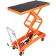 Comprar Mesa Elevadora Hidráulica Carro Capacidad de Carga 800 kg Elevador Manual de Doble Tijera Altura de Elevación 1500 mm 4 Ruedas Cojín Antideslizante para Manipulación Transporte, Naranja