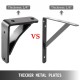 Buy Folding Brackets 10.2 x 12.7 x 3.8 cm, Shelf Brackets with Load Capacity 204 kg, Shelf Support, Shelf Brackets, Bracket Support, Steel Material, Matte Black Color