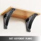 Buy Folding Brackets 10.2 x 12.7 x 3.8 cm, Shelf Brackets with Load Capacity 204 kg, Shelf Support, Shelf Brackets, Bracket Support, Steel Material, Matte Black Color