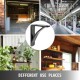 Buy Folding Brackets 10.2 x 12.7 x 3.8 cm, Shelf Brackets with Load Capacity 204 kg, Shelf Support, Shelf Brackets, Bracket Support, Steel Material, Matte Black Color