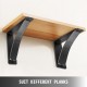 Buy Folding Brackets 20.3 x 22.9 x 6.4 cm, Shelf Brackets with Load Capacity 204 kg, Shelf Support, Shelf Brackets, Bracket Support, Steel Material, Matte Black Color