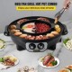 Koop in 1 elektrische hotpotgrill 3 liter elektrische barbecuegrill met dubbele pan 1200 W (hot pot) +1000 W (grill) Elektrische grill voor het bereiden van steaks, groenten 0-240 ℃