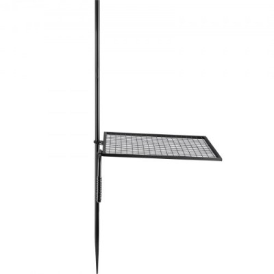 VEVOR Parrilla para Camping Parrilla Giratoria de Carbón 610x610 mm Alto de 153,5 cm para Fogatas, Parrilla de Acero, Parrilla de Carbón para Acampar al Aire Libre, Parrilla Rectangular para Barbacoa